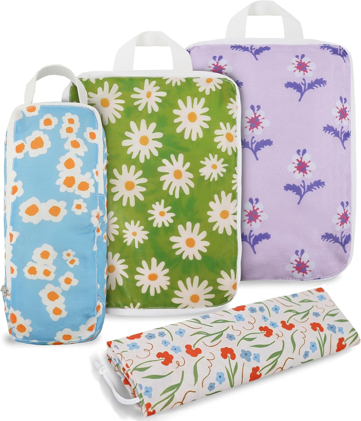 8 Pcs Compression Packing Cubes for Travel, Lightweight Waterproof Luggage Organizer Bags Set, Washable Packaging Cubes for Women Backpack Carry-On Suitcases