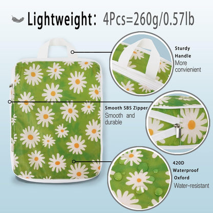 8 Pcs Compression Packing Cubes for Travel, Lightweight Waterproof Luggage Organizer Bags Set, Washable Packaging Cubes for Women Backpack Carry-On Suitcases