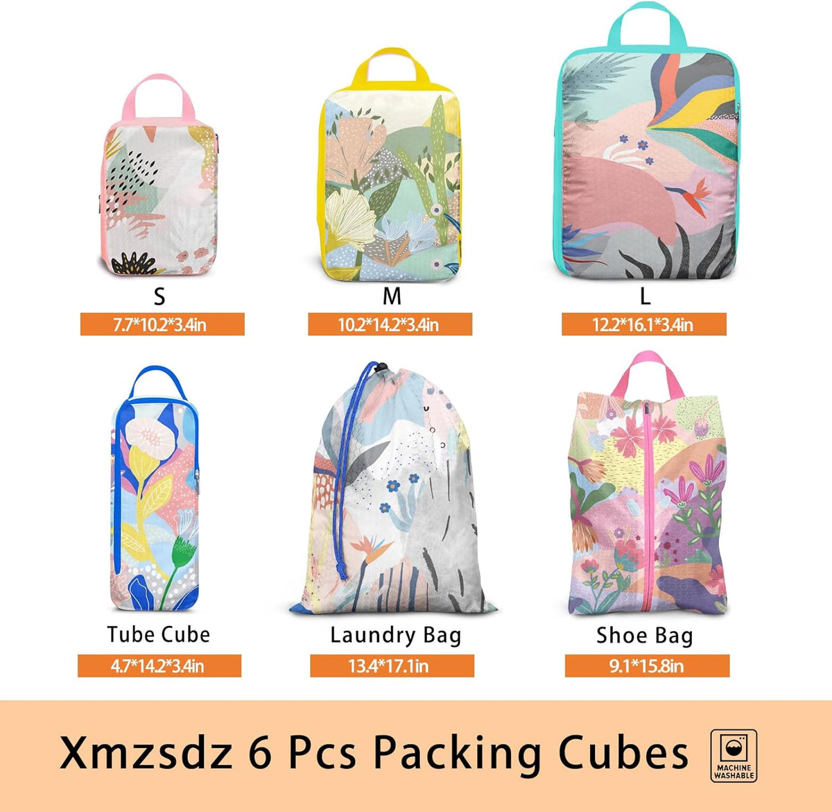 8 Pcs Compression Packing Cubes for Travel, Lightweight Waterproof Luggage Organizer Bags Set, Washable Packaging Cubes for Women Backpack Carry-On Suitcases