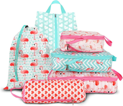 8 Pcs Compression Packing Cubes for Travel, Lightweight Waterproof Luggage Organizer Bags Set, Washable Packaging Cubes for Women Backpack Carry-On Suitcases