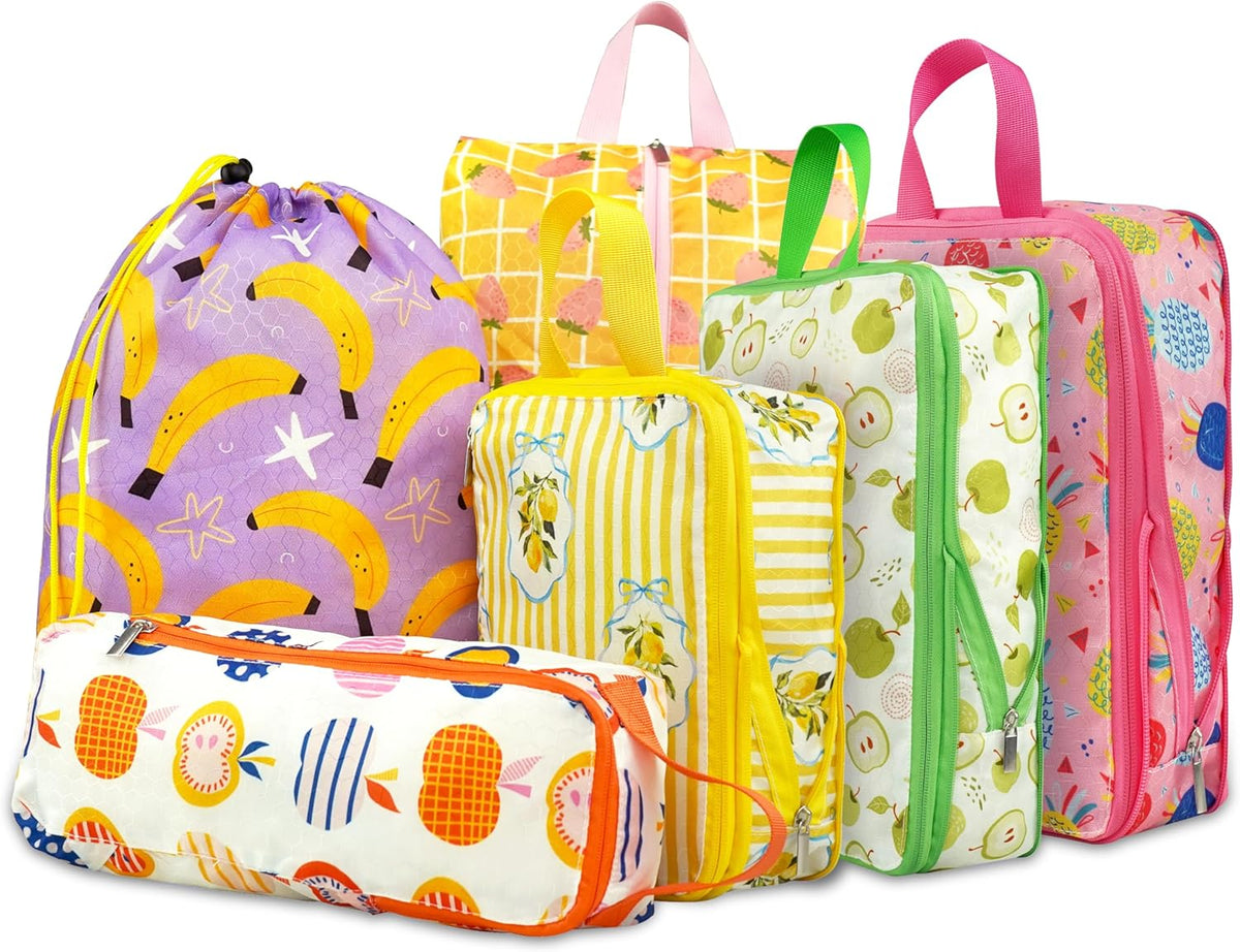 8 Pcs Compression Packing Cubes for Travel, Lightweight Waterproof Luggage Organizer Bags Set, Washable Packaging Cubes for Women Backpack Carry-On Suitcases