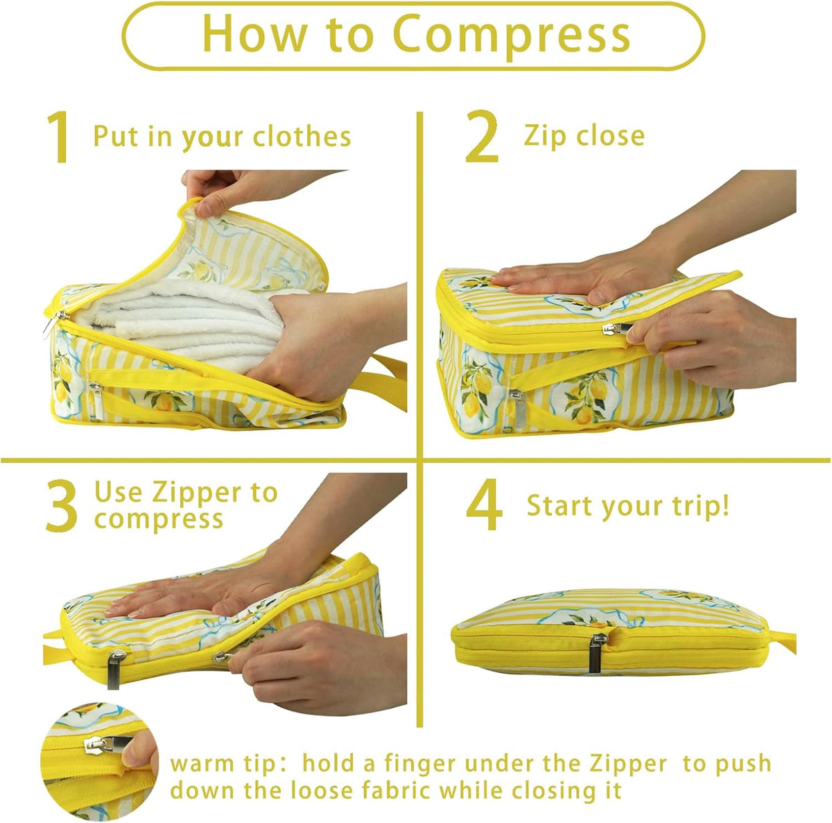 8 Pcs Compression Packing Cubes for Travel, Lightweight Waterproof Luggage Organizer Bags Set, Washable Packaging Cubes for Women Backpack Carry-On Suitcases