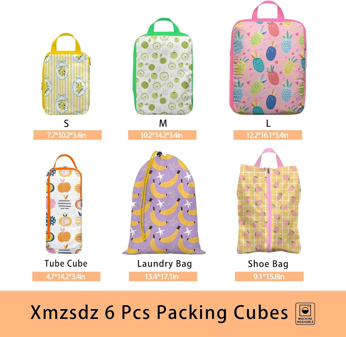 8 Pcs Compression Packing Cubes for Travel, Lightweight Waterproof Luggage Organizer Bags Set, Washable Packaging Cubes for Women Backpack Carry-On Suitcases