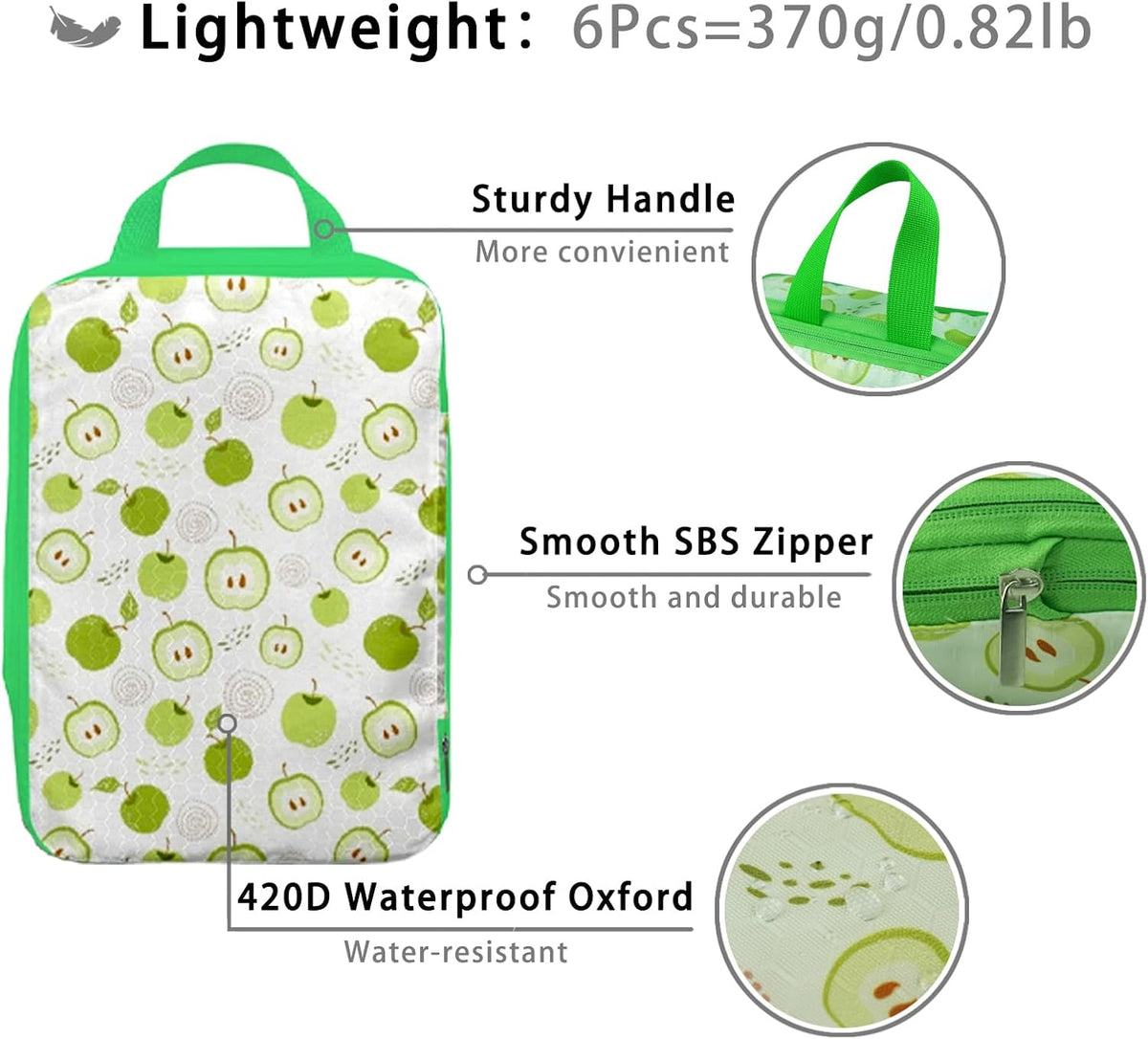 8 Pcs Compression Packing Cubes for Travel, Lightweight Waterproof Luggage Organizer Bags Set, Washable Packaging Cubes for Women Backpack Carry-On Suitcases