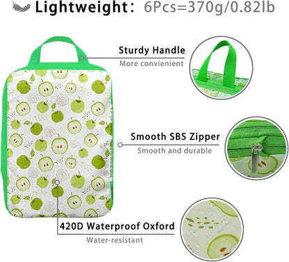 8 Pcs Compression Packing Cubes for Travel, Lightweight Waterproof Luggage Organizer Bags Set, Washable Packaging Cubes for Women Backpack Carry-On Suitcases