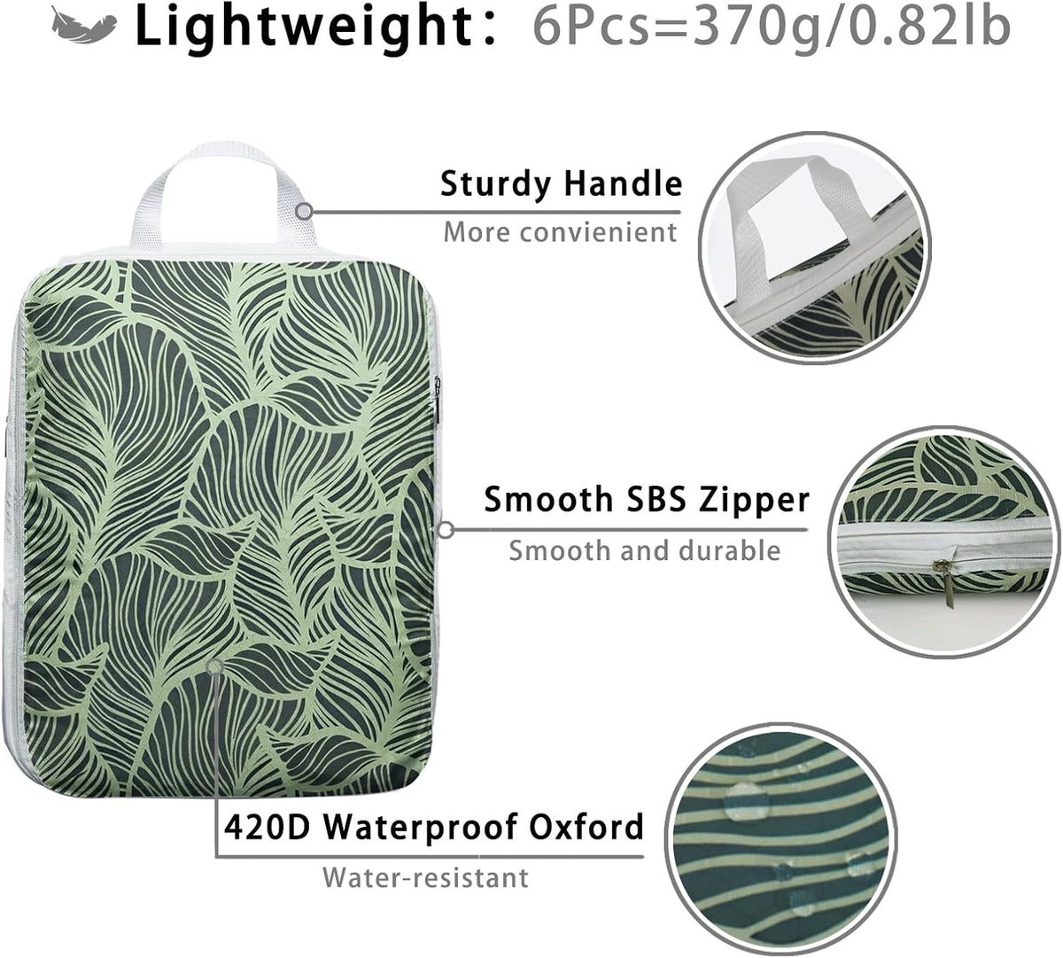 8 Pcs Compression Packing Cubes for Travel, Lightweight Waterproof Luggage Organizer Bags Set, Washable Packaging Cubes for Women Backpack Carry-On Suitcases