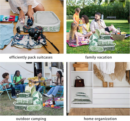 8 Pcs Compression Packing Cubes for Travel, Lightweight Waterproof Luggage Organizer Bags Set, Washable Packaging Cubes for Women Backpack Carry-On Suitcases