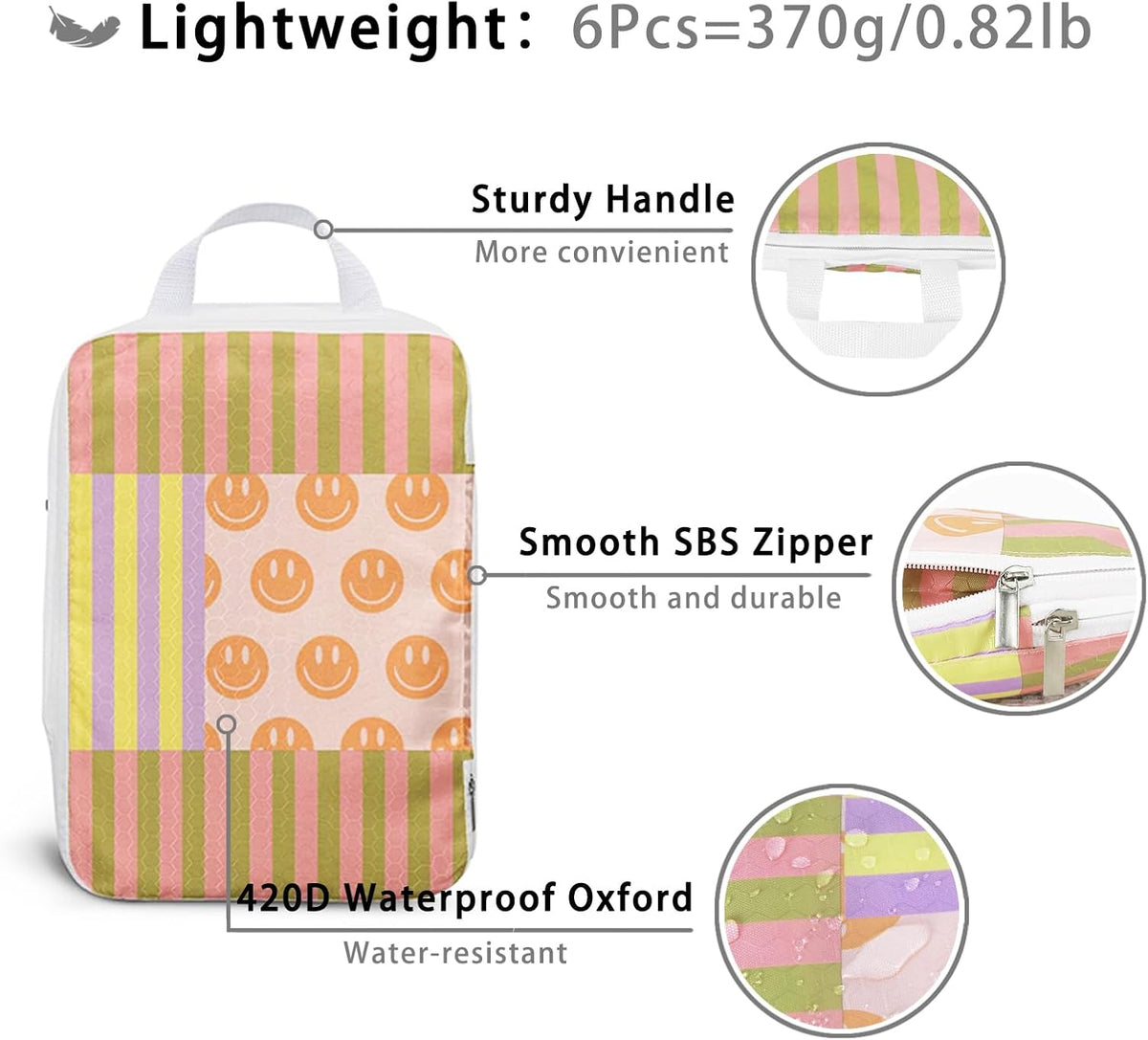 8 Pcs Compression Packing Cubes for Travel, Lightweight Waterproof Luggage Organizer Bags Set, Washable Packaging Cubes for Women Backpack Carry-On Suitcases