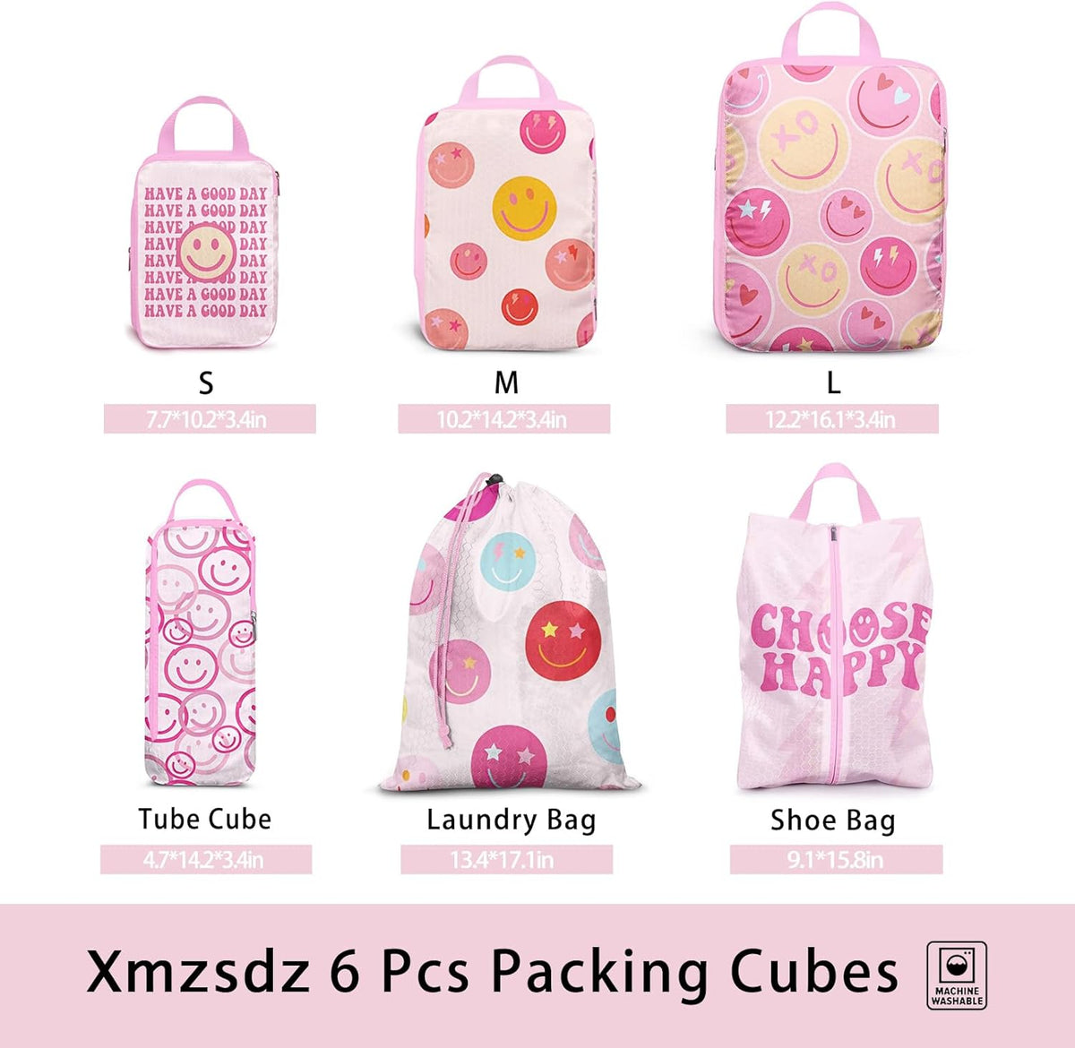 8 Pcs Compression Packing Cubes for Travel, Lightweight Waterproof Luggage Organizer Bags Set, Washable Packaging Cubes for Women Backpack Carry-On Suitcases