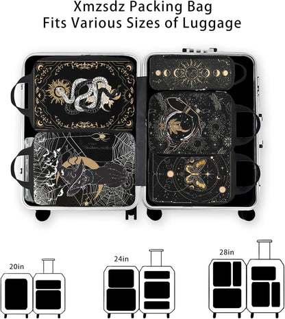 8 Pcs Compression Packing Cubes for Travel, Lightweight Waterproof Luggage Organizer Bags Set, Washable Packaging Cubes for Women Backpack Carry-On Suitcases