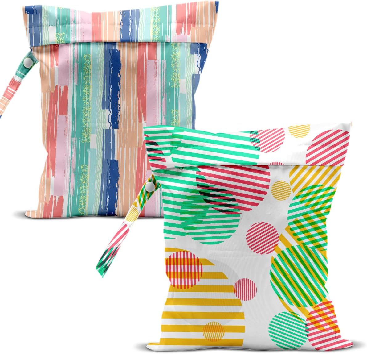 Swimsuit Bag Wet Bags for Travel Reusable Waterproof Dry Bags Diaper Bag Abstract Stripe Wet Bag for Swimsuit Towels Beach Gym 10.2×12.6 Inches