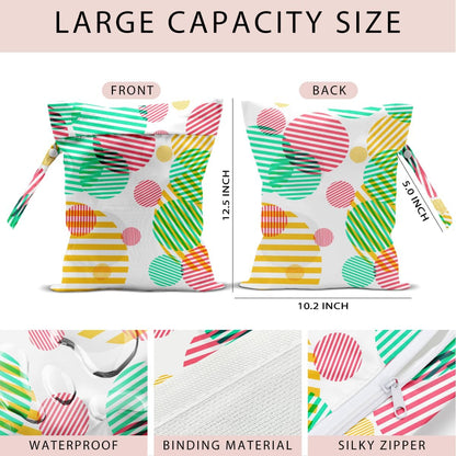 Swimsuit Bag Wet Bags for Travel Reusable Waterproof Dry Bags Diaper Bag Abstract Stripe Wet Bag for Swimsuit Towels Beach Gym 10.2×12.6 Inches