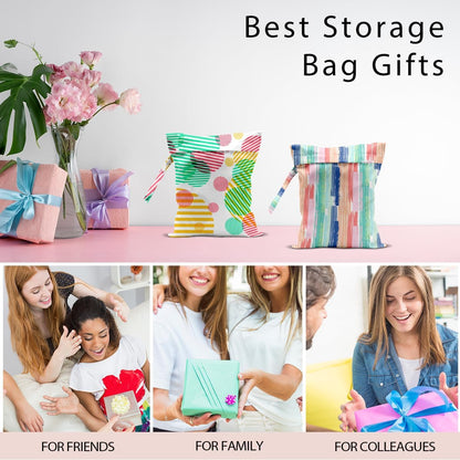 Swimsuit Bag Wet Bags for Travel Reusable Waterproof Dry Bags Diaper Bag Abstract Stripe Wet Bag for Swimsuit Towels Beach Gym 10.2×12.6 Inches
