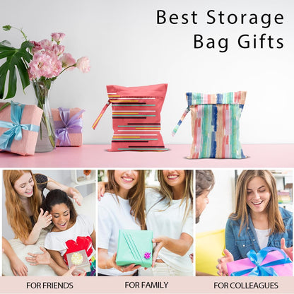 Swimsuit Bag Wet Bags for Travel Reusable Waterproof Dry Bags Diaper Bag Abstract Stripe Wet Bag for Swimsuit Towels Beach Gym 10.2×12.6 Inches