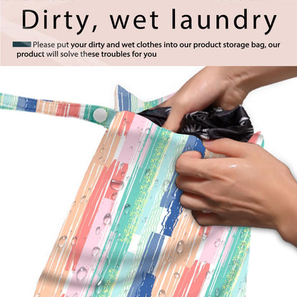 Swimsuit Bag Wet Bags for Travel Reusable Waterproof Dry Bags Diaper Bag Abstract Stripe Wet Bag for Swimsuit Towels Beach Gym 10.2×12.6 Inches