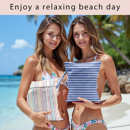 Swimsuit Bag Wet Bags for Travel Reusable Waterproof Dry Bags Diaper Bag Abstract Stripe Wet Bag for Swimsuit Towels Beach Gym 10.2×12.6 Inches
