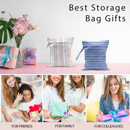 Swimsuit Bag Wet Bags for Travel Reusable Waterproof Dry Bags Diaper Bag Abstract Stripe Wet Bag for Swimsuit Towels Beach Gym 10.2×12.6 Inches