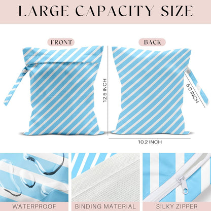 Swimsuit Bag Wet Bags for Travel Reusable Waterproof Dry Bags Diaper Bag Abstract Stripe Wet Bag for Swimsuit Towels Beach Gym 10.2×12.6 Inches