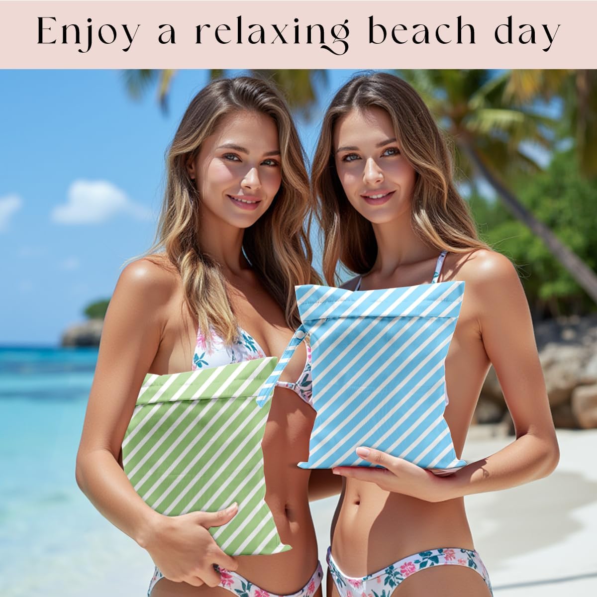 Swimsuit Bag Wet Bags for Travel Reusable Waterproof Dry Bags Diaper Bag Abstract Stripe Wet Bag for Swimsuit Towels Beach Gym 10.2×12.6 Inches