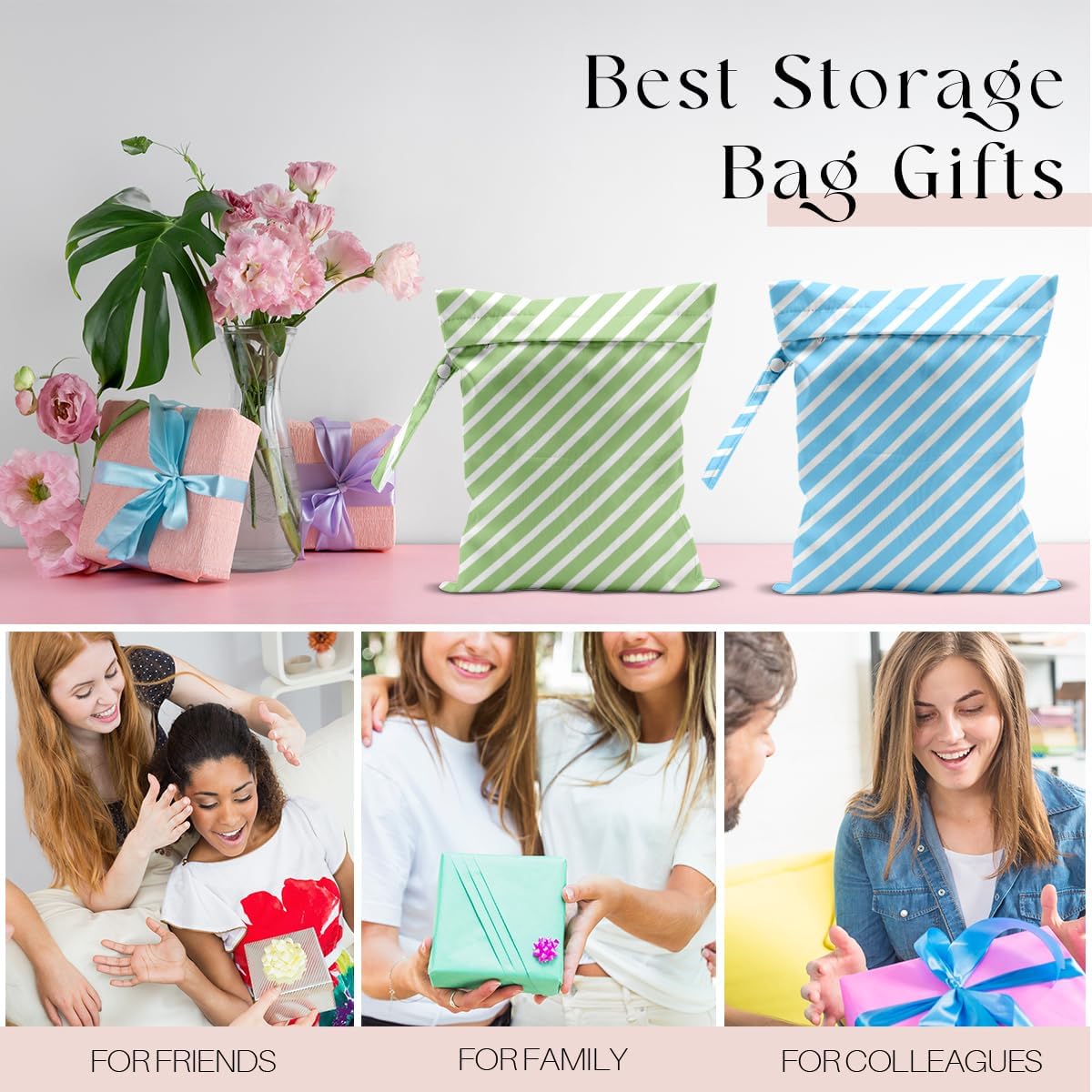 Swimsuit Bag Wet Bags for Travel Reusable Waterproof Dry Bags Diaper Bag Abstract Stripe Wet Bag for Swimsuit Towels Beach Gym 10.2×12.6 Inches