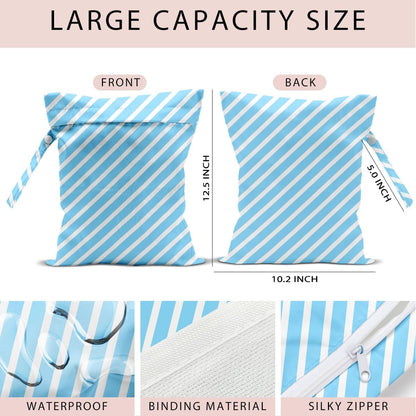 Swimsuit Bag Wet Bags for Travel Reusable Waterproof Dry Bags Diaper Bag Abstract Stripe Wet Bag for Swimsuit Towels Beach Gym 10.2×12.6 Inches