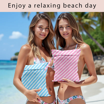 Swimsuit Bag Wet Bags for Travel Reusable Waterproof Dry Bags Diaper Bag Abstract Stripe Wet Bag for Swimsuit Towels Beach Gym 10.2×12.6 Inches