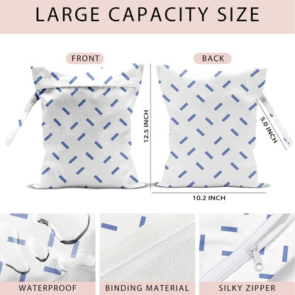 Swimsuit Bag Wet Bags for Travel Reusable Waterproof Dry Bags Diaper Bag Abstract Stripe Wet Bag for Swimsuit Towels Beach Gym 10.2×12.6 Inches