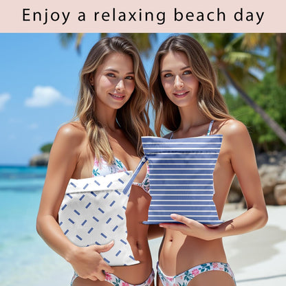 Swimsuit Bag Wet Bags for Travel Reusable Waterproof Dry Bags Diaper Bag Abstract Stripe Wet Bag for Swimsuit Towels Beach Gym 10.2×12.6 Inches