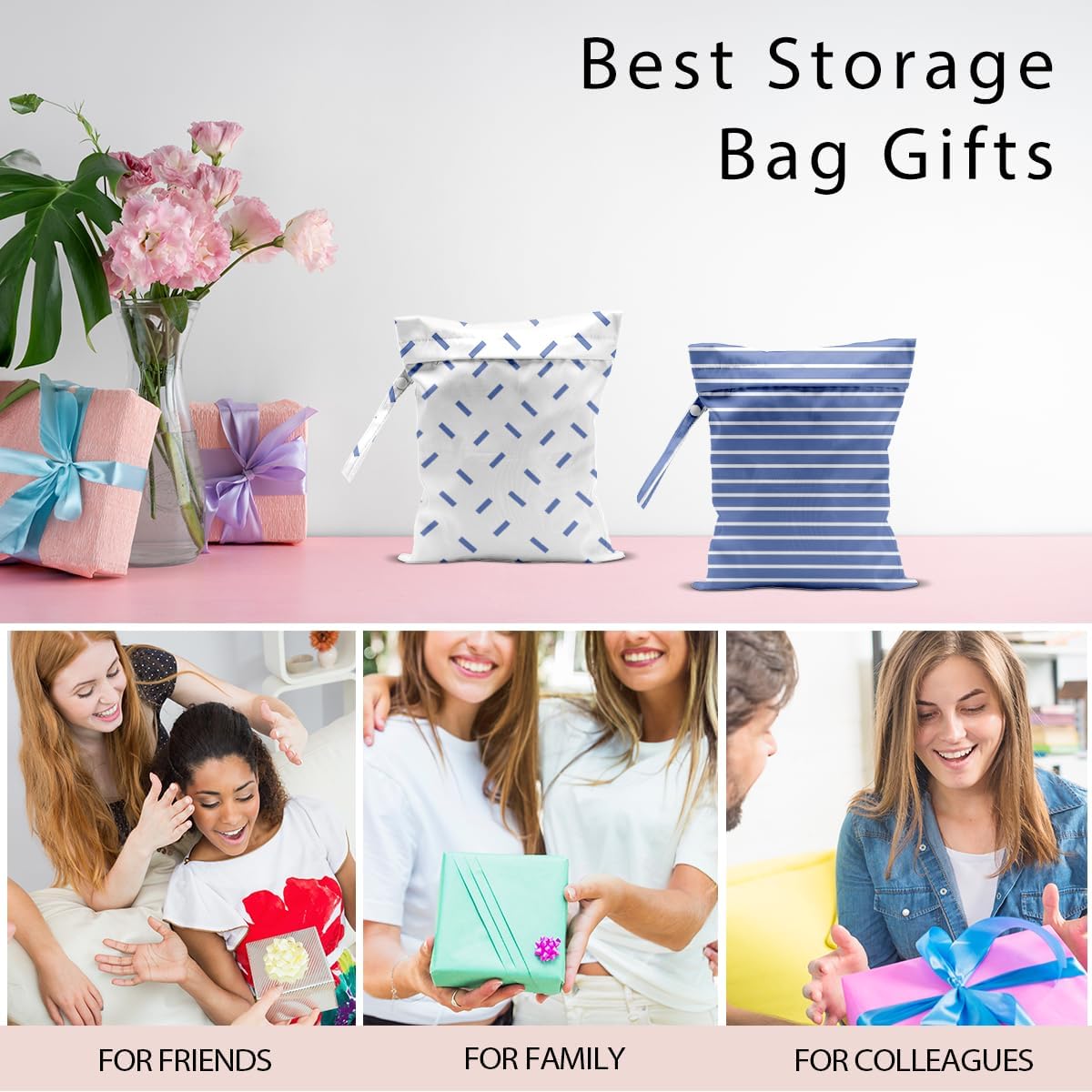 Swimsuit Bag Wet Bags for Travel Reusable Waterproof Dry Bags Diaper Bag Abstract Stripe Wet Bag for Swimsuit Towels Beach Gym 10.2×12.6 Inches