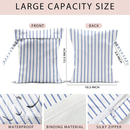 Swimsuit Bag Wet Bags for Travel Reusable Waterproof Dry Bags Diaper Bag Abstract Stripe Wet Bag for Swimsuit Towels Beach Gym 10.2×12.6 Inches