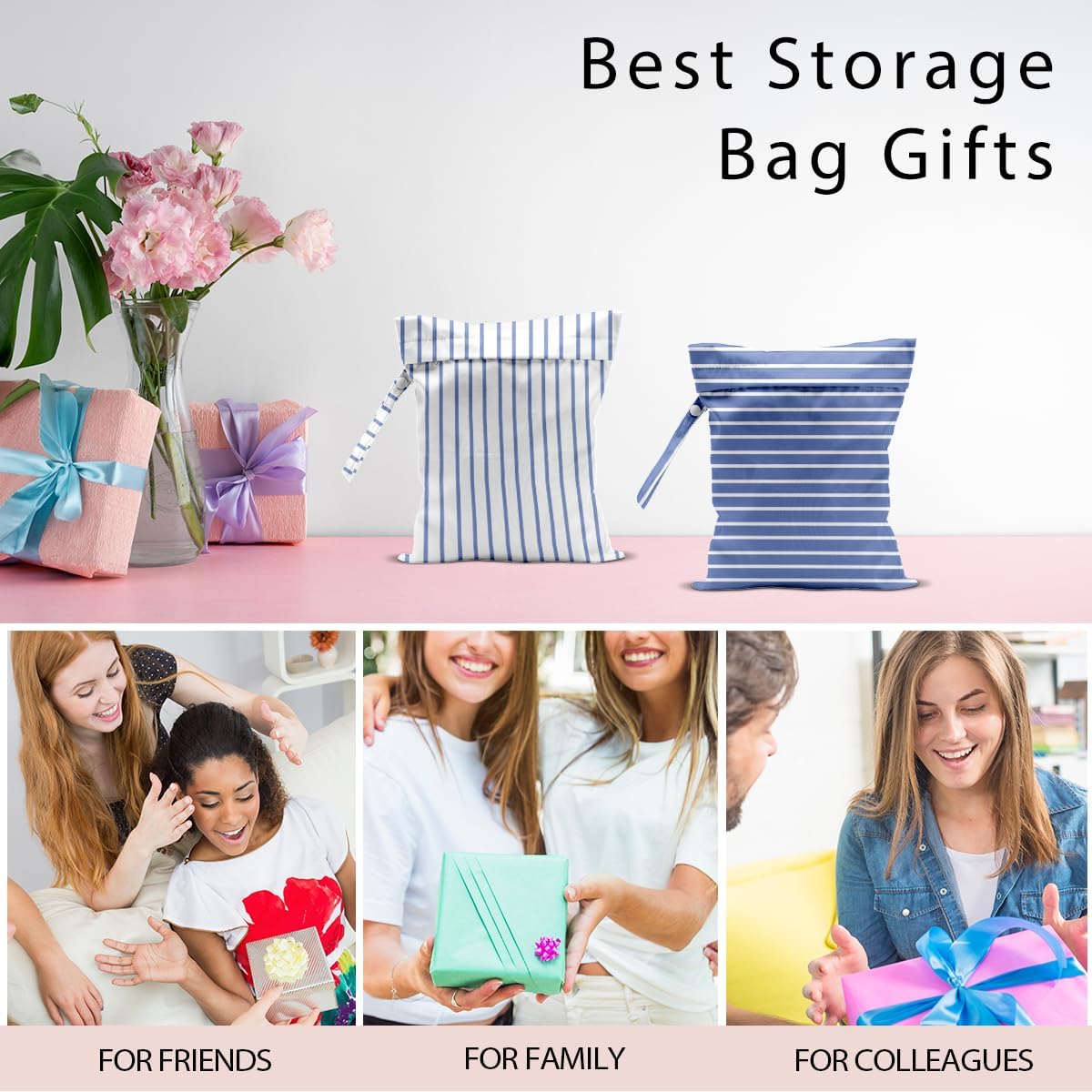 Swimsuit Bag Wet Bags for Travel Reusable Waterproof Dry Bags Diaper Bag Abstract Stripe Wet Bag for Swimsuit Towels Beach Gym 10.2×12.6 Inches