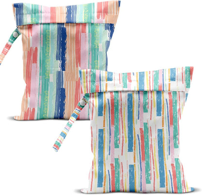 Swimsuit Bag Wet Bags for Travel Reusable Waterproof Dry Bags Diaper Bag Abstract Stripe Wet Bag for Swimsuit Towels Beach Gym 10.2×12.6 Inches