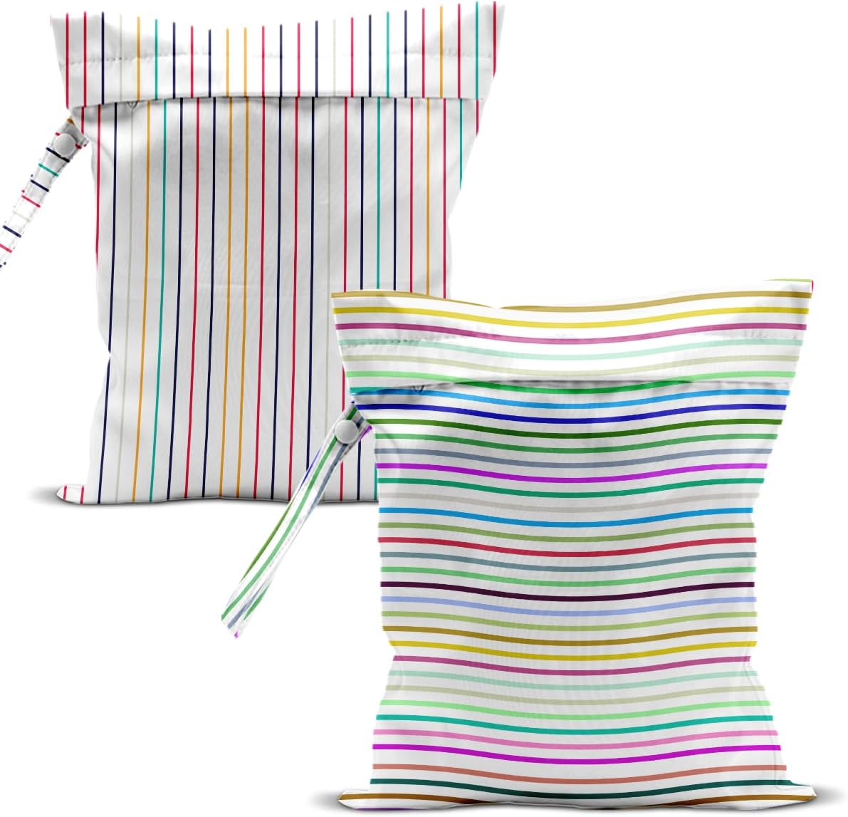 Swimsuit Bag Wet Bags for Travel Reusable Waterproof Dry Bags Diaper Bag Abstract Stripe Wet Bag for Swimsuit Towels Beach Gym 10.2×12.6 Inches