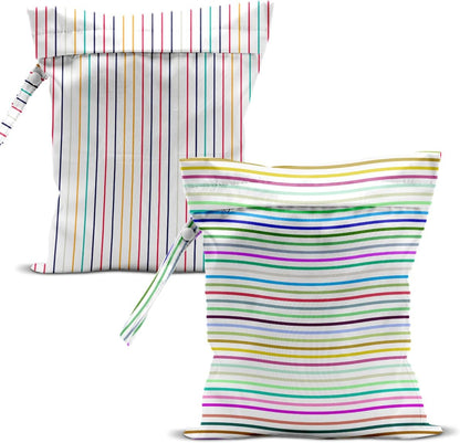 Swimsuit Bag Wet Bags for Travel Reusable Waterproof Dry Bags Diaper Bag Abstract Stripe Wet Bag for Swimsuit Towels Beach Gym 10.2×12.6 Inches