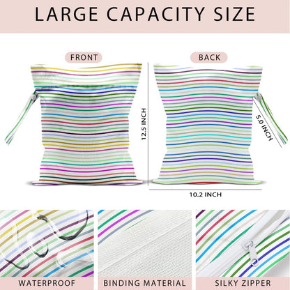 Swimsuit Bag Wet Bags for Travel Reusable Waterproof Dry Bags Diaper Bag Abstract Stripe Wet Bag for Swimsuit Towels Beach Gym 10.2×12.6 Inches
