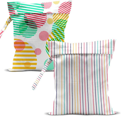 Swimsuit Bag Wet Bags for Travel Reusable Waterproof Dry Bags Diaper Bag Abstract Stripe Wet Bag for Swimsuit Towels Beach Gym 10.2×12.6 Inches