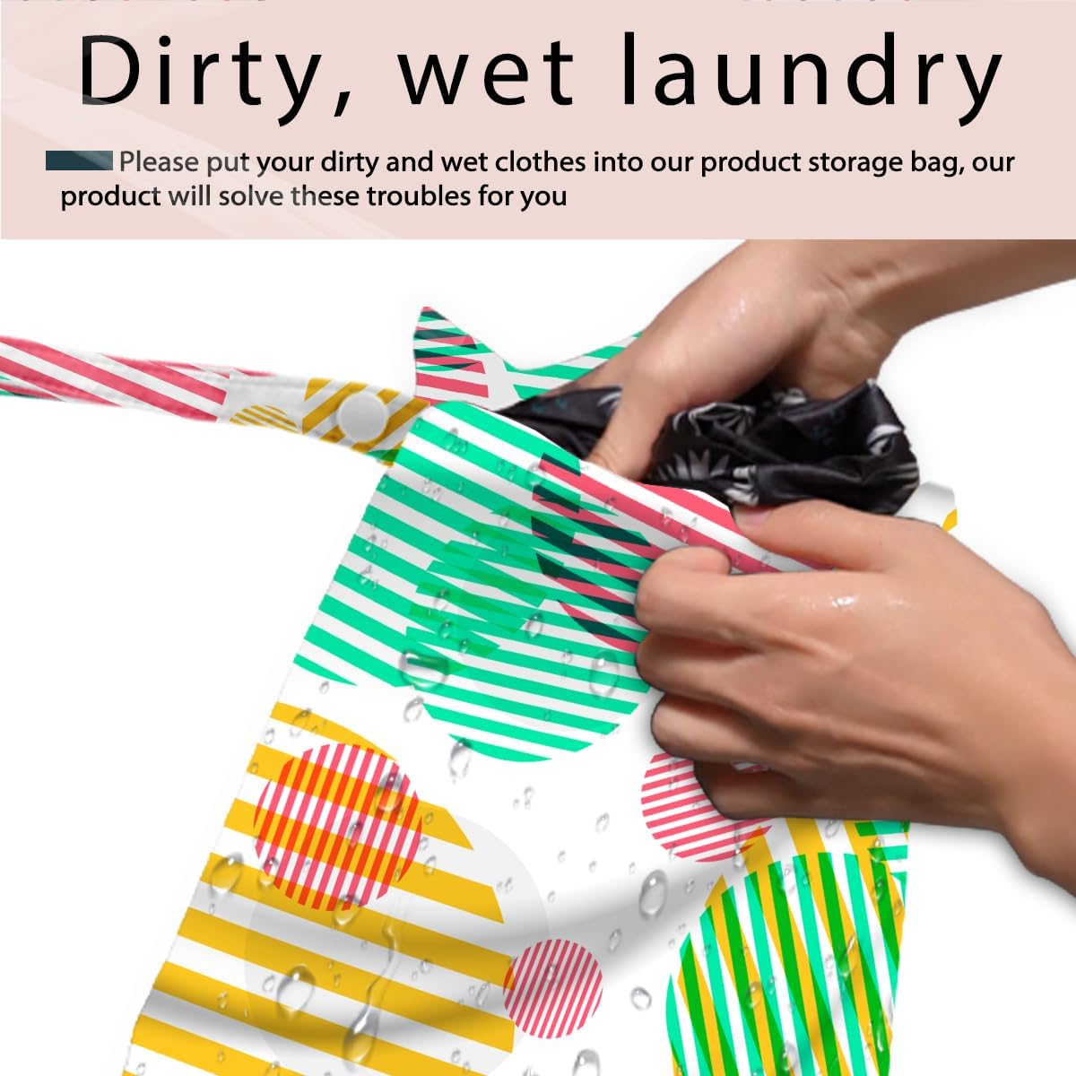 Swimsuit Bag Wet Bags for Travel Reusable Waterproof Dry Bags Diaper Bag Abstract Stripe Wet Bag for Swimsuit Towels Beach Gym 10.2×12.6 Inches
