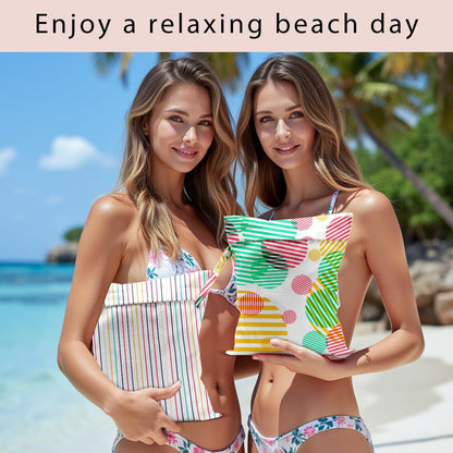 Swimsuit Bag Wet Bags for Travel Reusable Waterproof Dry Bags Diaper Bag Abstract Stripe Wet Bag for Swimsuit Towels Beach Gym 10.2×12.6 Inches