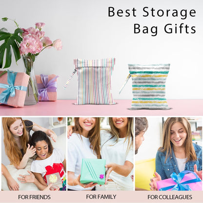 Swimsuit Bag Wet Bags for Travel Reusable Waterproof Dry Bags Diaper Bag Abstract Stripe Wet Bag for Swimsuit Towels Beach Gym 10.2×12.6 Inches