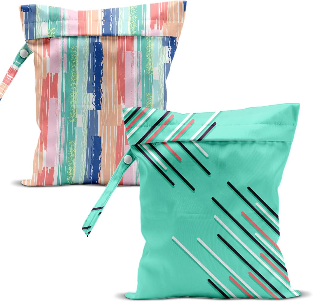 Swimsuit Bag Wet Bags for Travel Reusable Waterproof Dry Bags Diaper Bag Abstract Stripe Wet Bag for Swimsuit Towels Beach Gym 10.2×12.6 Inches