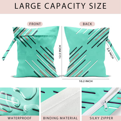 Swimsuit Bag Wet Bags for Travel Reusable Waterproof Dry Bags Diaper Bag Abstract Stripe Wet Bag for Swimsuit Towels Beach Gym 10.2×12.6 Inches