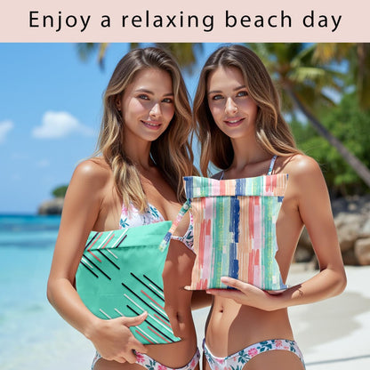Swimsuit Bag Wet Bags for Travel Reusable Waterproof Dry Bags Diaper Bag Abstract Stripe Wet Bag for Swimsuit Towels Beach Gym 10.2×12.6 Inches