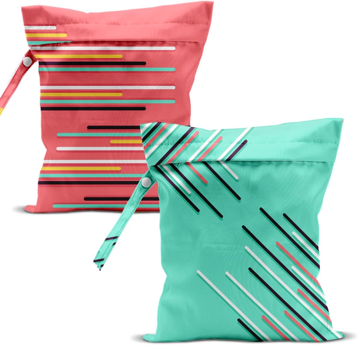 Swimsuit Bag Wet Bags for Travel Reusable Waterproof Dry Bags Diaper Bag Abstract Stripe Wet Bag for Swimsuit Towels Beach Gym 10.2×12.6 Inches