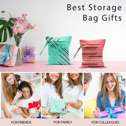 Swimsuit Bag Wet Bags for Travel Reusable Waterproof Dry Bags Diaper Bag Abstract Stripe Wet Bag for Swimsuit Towels Beach Gym 10.2×12.6 Inches