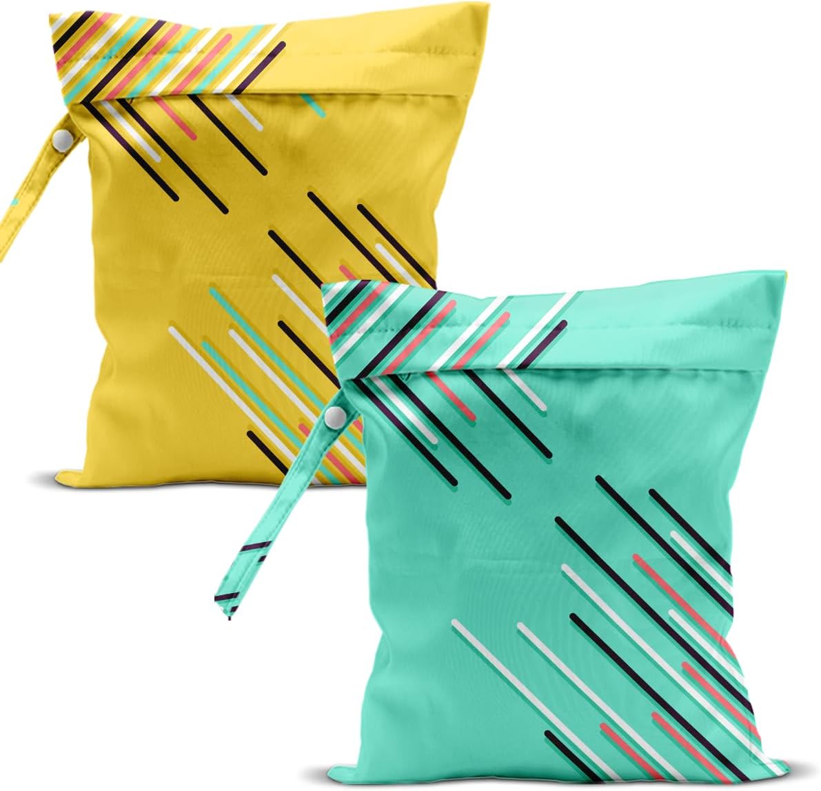 Swimsuit Bag Wet Bags for Travel Reusable Waterproof Dry Bags Diaper Bag Abstract Stripe Wet Bag for Swimsuit Towels Beach Gym 10.2×12.6 Inches