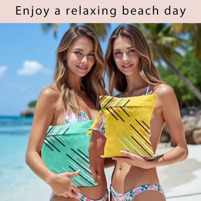 Swimsuit Bag Wet Bags for Travel Reusable Waterproof Dry Bags Diaper Bag Abstract Stripe Wet Bag for Swimsuit Towels Beach Gym 10.2×12.6 Inches