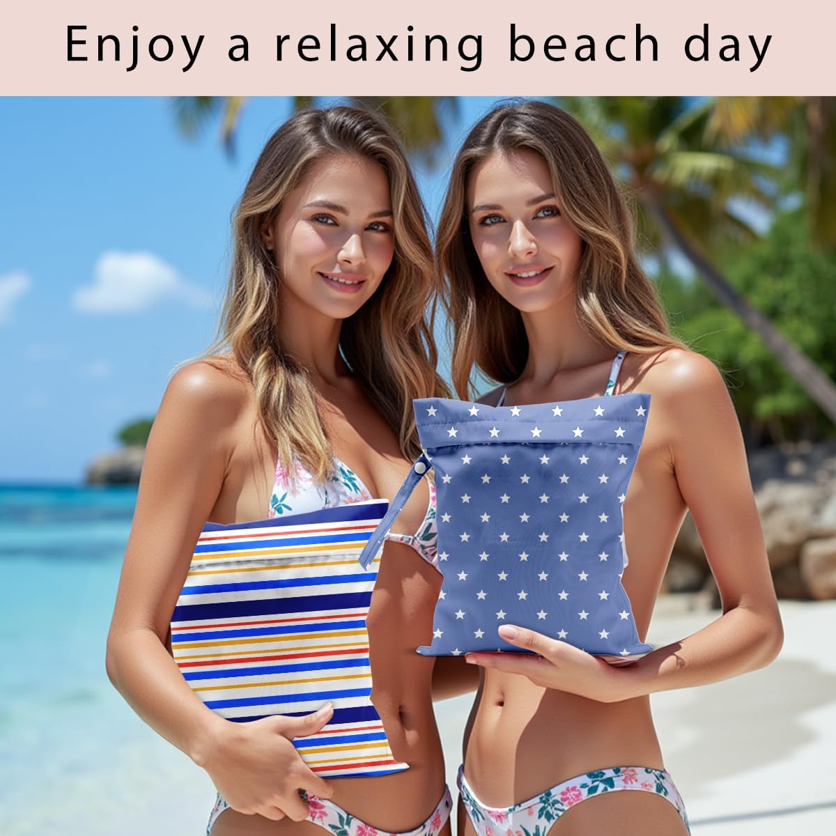 Swimsuit Bag Wet Bags for Travel Reusable Waterproof Dry Bags Diaper Bag Abstract Stripe Wet Bag for Swimsuit Towels Beach Gym 10.2×12.6 Inches