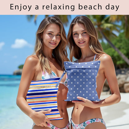 Swimsuit Bag Wet Bags for Travel Reusable Waterproof Dry Bags Diaper Bag Abstract Stripe Wet Bag for Swimsuit Towels Beach Gym 10.2×12.6 Inches