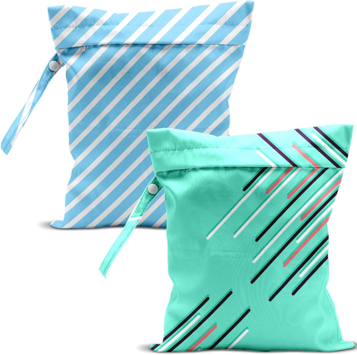 Swimsuit Bag Wet Bags for Travel Reusable Waterproof Dry Bags Diaper Bag Abstract Stripe Wet Bag for Swimsuit Towels Beach Gym 10.2×12.6 Inches