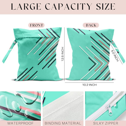 Swimsuit Bag Wet Bags for Travel Reusable Waterproof Dry Bags Diaper Bag Abstract Stripe Wet Bag for Swimsuit Towels Beach Gym 10.2×12.6 Inches